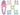 Link Product - Ensemble accessoires Luau hibiscus pastel bicolore – 4 pièces (collier, bandeau et 2 bracelets) - Party Shop