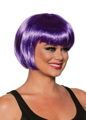Adult bob wig – Short square cut wig available in multiple colors. Fun costume accessory for Halloween, carnival, cosplay, disco parties and stage shows