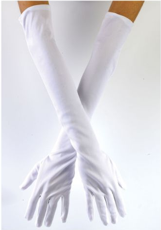 Adult 20.5" opera length gloves in black and white – Elegant accessory for Halloween, vintage parties, cosplay, and formal events. - FunWorld - Party shop