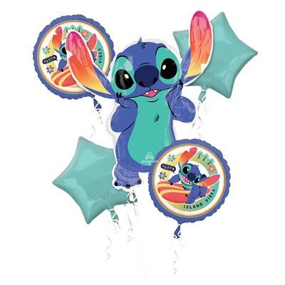 Anagram - Bouquet De 5 Ballons Mylar - Disney Stitch - Party Shop