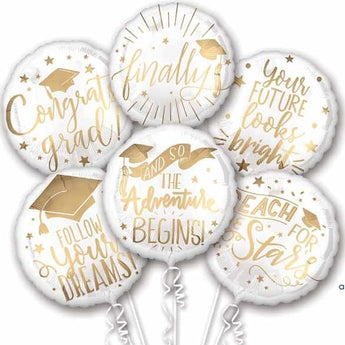 Bouquet De 6 Ballons Mylar - Messages De Graduation - Party Shop