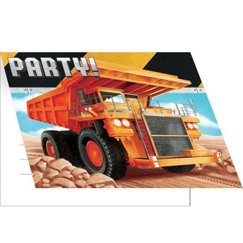 Carte D'Invitations (8) - Construction Big Dig - Party Shop