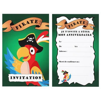 Cartes D'Invitations (6) - Pirate - Party Shop