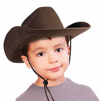 Chapeau De Cowboy Enfant - Suède Brun - Party Shop