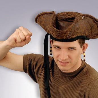 Chapeau De Pirate Avec Tresses Et Billes - Party Shop