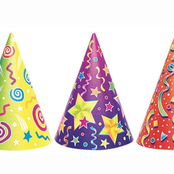 Chapeaux de fêtes (6) - couleurs assorties - Party Shop