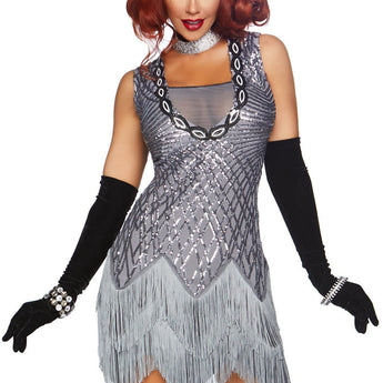 Costume Adulte - Charleston Flapper Argent - Party Shop