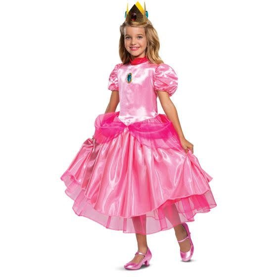 Costume Enfant Deluxe- Princesse Peach - Mario Bros - Party Shop