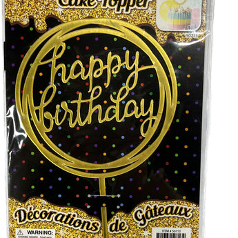 Décoration À Gateau Or - Happy Birthday - Party Shop
