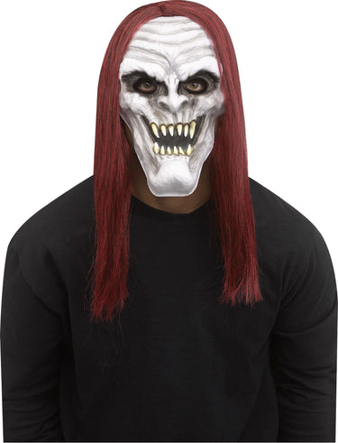 Scary demon vampire mask with fangs and realistic details – adult size Halloween costume accessory - Funworld - Party Shop