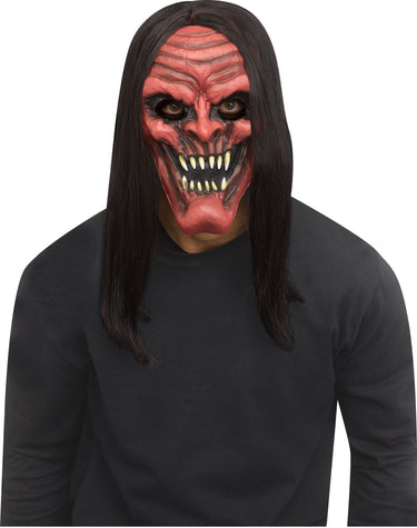 Scary demon vampire mask with fangs and realistic details – adult size Halloween costume accessory - Funworld - Party Shop