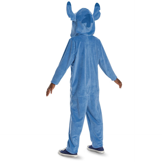 Disney Stitch kids hooded jumpsuit costume with ears and face. Soft, comfortable, perfect for Halloween, cosplay, or themed party. - Disguise - Party Shop