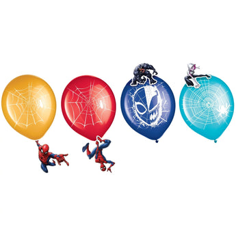 Ensemble De Décoration Pour Ballons (6) 12'' - Spider-Man - Party Shop
