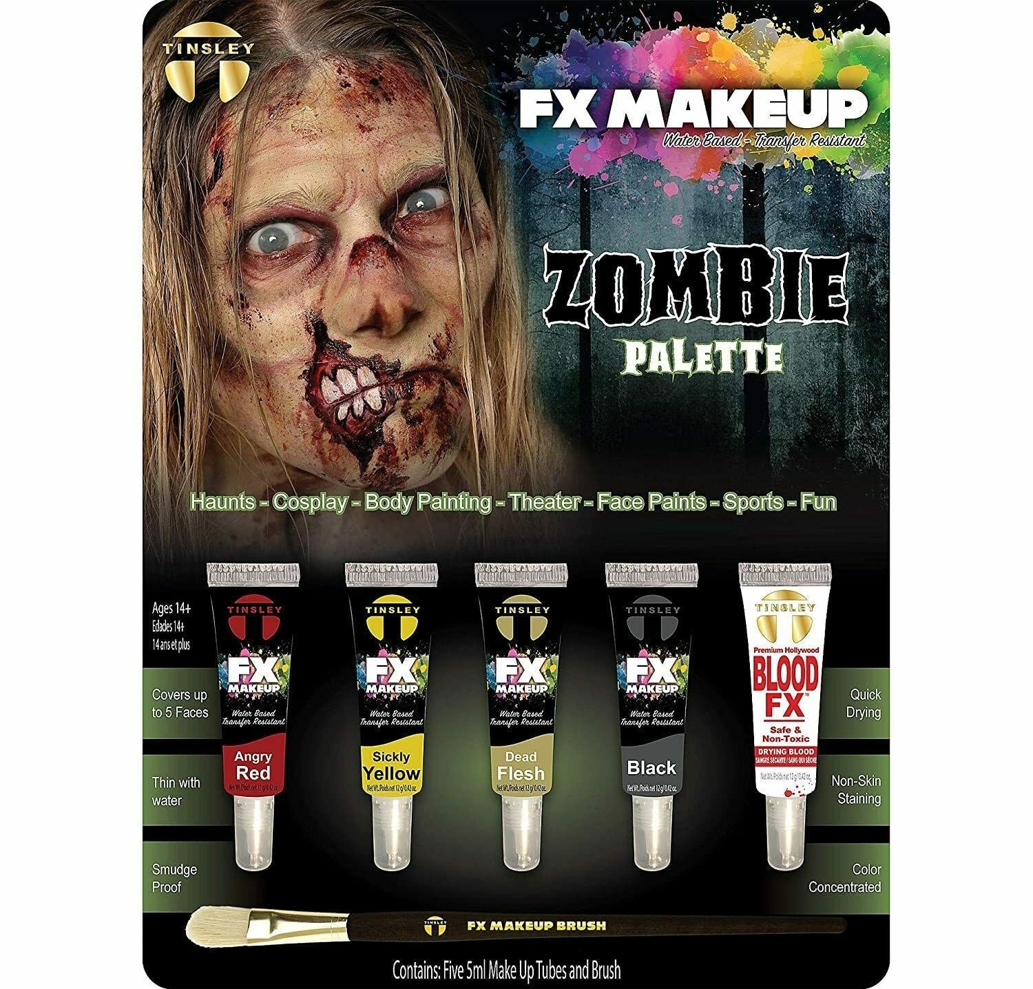 Ensemble De Maquillage 5 Couleurs Zombie Tinsley Fx Deluxe - Party Shop