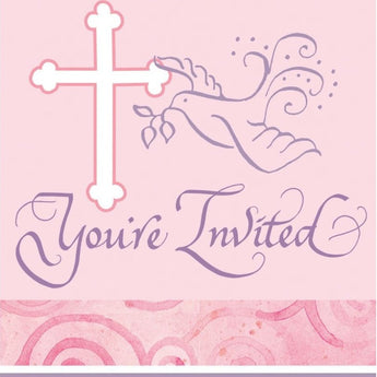 Invitations (8) - Colombe Rose - Party Shop