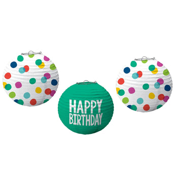 Lanterne En Papier (3) - Happy Birthday - Party Shop