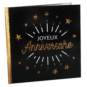 Livre D'Or Joyeux Anniversaire Noir Et Or - Party Shop