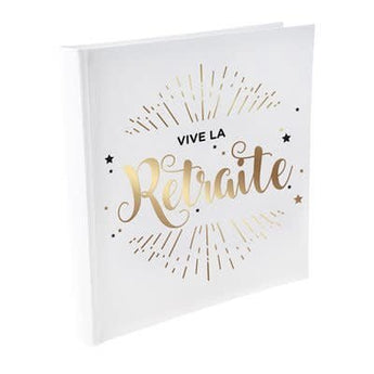 Livre D'Or Vive La Retraite Métallisé Blanc - Party Shop
