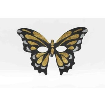 Masque De Papillon Noir Et Or - Party Shop