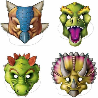 Masques En Carton - Dinosaures (4) - Party Shop