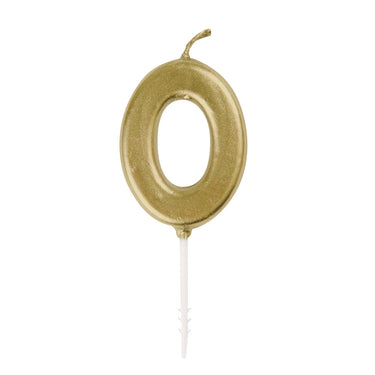 Mini gold number birthday candle from 0 to 9 – elegant metallic cake topper for kids or adult birthday celebrations – Unique - Party Shop