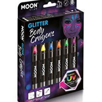 Moon Glow - Paquet De 6 Crayons Pailleté Uv - Party Shop