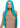 Leg Avenue - Perruque Longue Droite Raie Milieu Turquoise - Party Shop