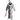 Skele-Klown child costume with printed skeleton jumpsuit, puffy white collar, and creepy clown mask with attached hat – perfect for Halloween or spooky parties - FunWorld - Party Shop
