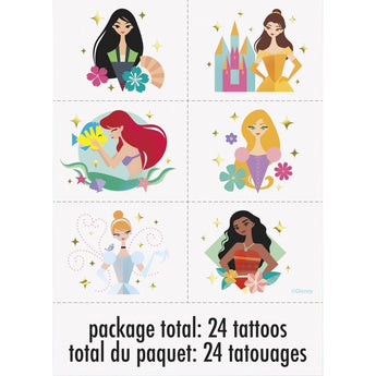 Tatouages (24Pc) - Princesses De Disney - Party Shop
