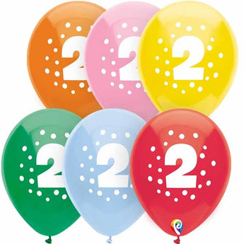 Sac De 8 Ballons Funsational - Chiffre 2 - Party Shop