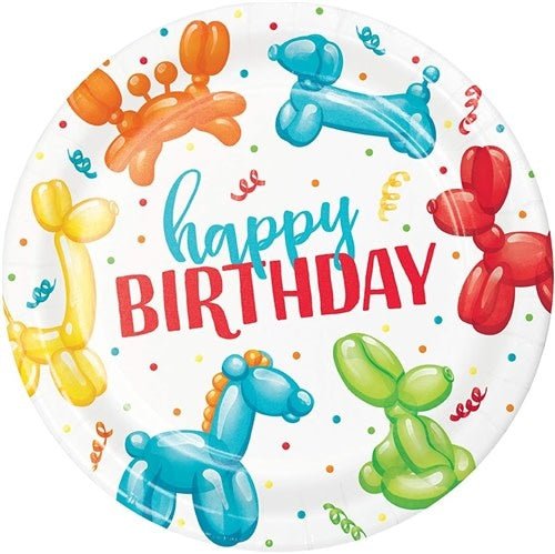 Assiettes 7Po (8) Happy Birthday - Party Animal Balloons - Party Shop