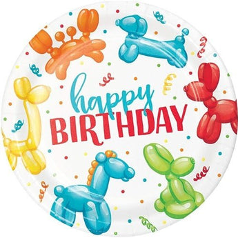 ASSIETTES 7PO (8) HAPPY BIRTHDAY - PARTY ANIMAL BALLOONS - Party Shop