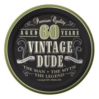 Assiettes 7Po (8) - Vintage Dude 60 - Party Shop