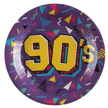 Assiettes 9Po (10) - 90'S Multicolore - Party Shop