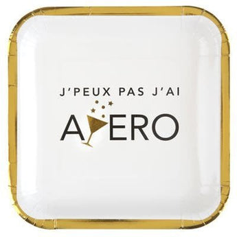 Assiettes 9Po (10) -  Apéro Blanc - Party Shop