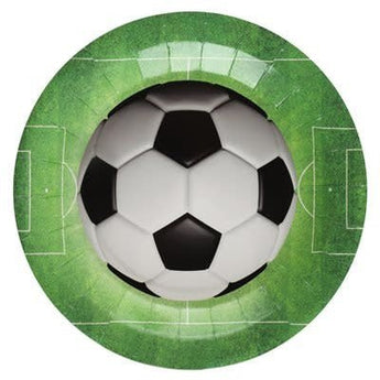 Assiettes 9Po (10) -  Soccer Verte - Party Shop