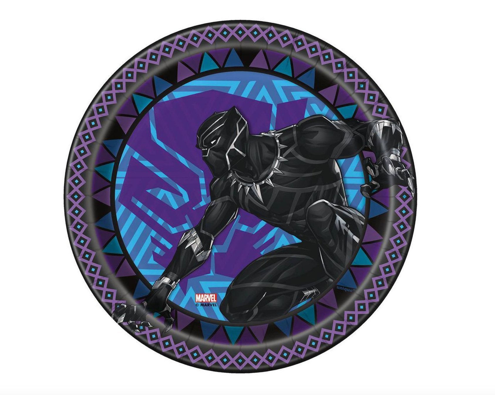 Assiettes Rondes 7Po (8) - Black Panther - Party Shop