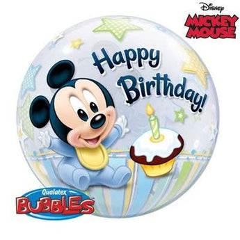 Ballon Bubble - 1St Happy Birthday Baby Mickey - Party Shop