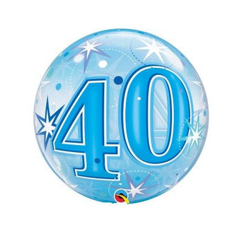 Ballon Bubble - 40 Ans Bleu - Party Shop