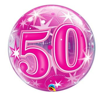 Ballon Bubble - 50 Ans Rose - Party Shop