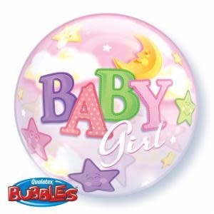 Ballon Bubble - Baby Girl Rose - Party Shop