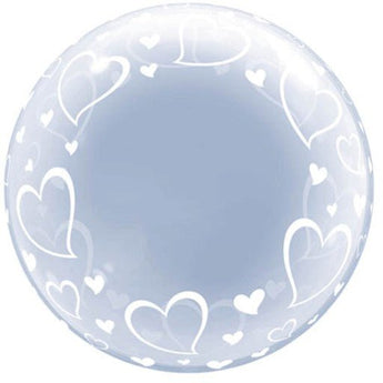 Ballon Bubble Déco 24'' - Coeurs - Party Shop