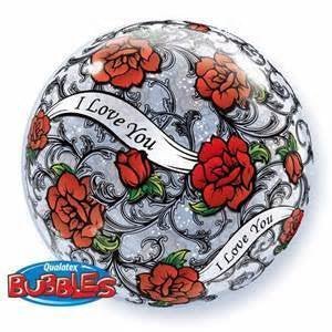 Ballon Bubble - Roses Rouge I Love You - Party Shop