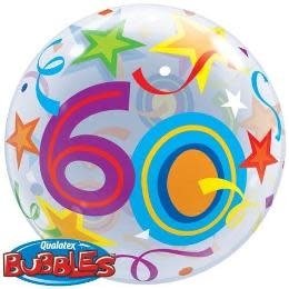 Ballon Bubbles 60Ans Coloré - Party Shop