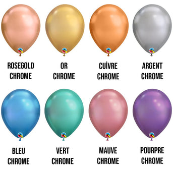 Ballon Latex 11Po Couleurs Chrome : - Party Shop