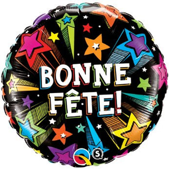 Ballon Mylar 18Po - Bonne Fête Noir - Party Shop