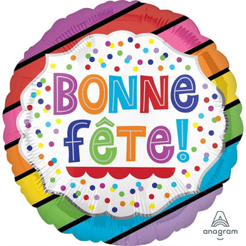 Ballon Mylar 18Po - Bonne Fête! Pois Multicolores - Party Shop