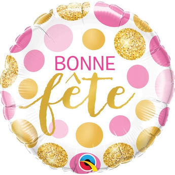 Ballon Mylar 18Po - Bonne Fête - Rose Et Or - Party Shop