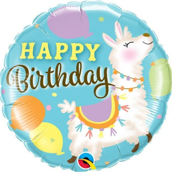 Ballon Mylar 18Po - Happy Birthday Lamas - Party Shop