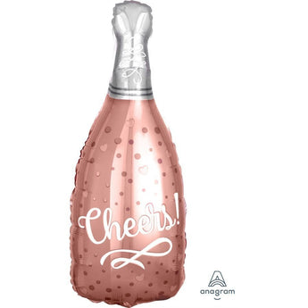 Ballon Mylar Jr Shape (26Po) - Champagne Cheers Rose - Party Shop